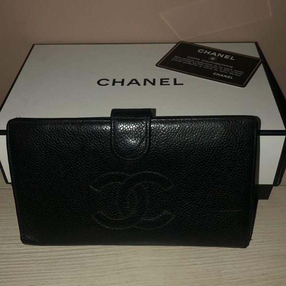 Chanel Authentic Black Long Wallet Caviar Skin - Picture 10 of 10